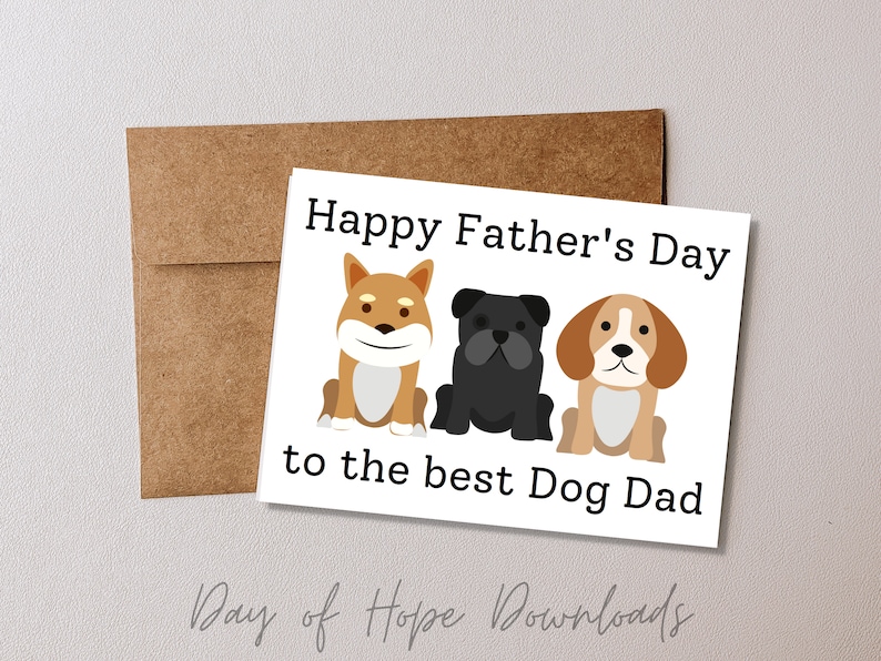 Printable Father's Day Card for Dog Dad Happy Father's Day to the Best ...