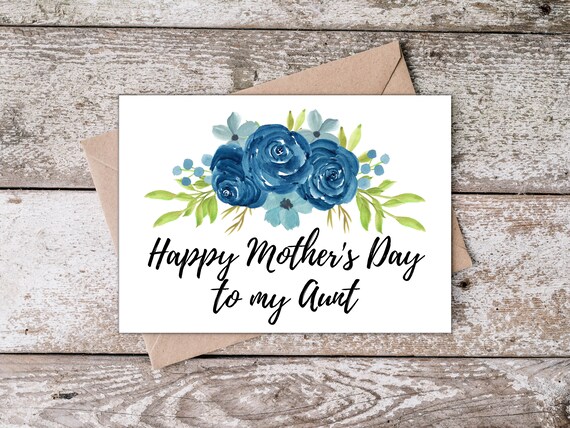 Printable Aunt Mothers Day Card Happy Mother's Day to My - Etsy