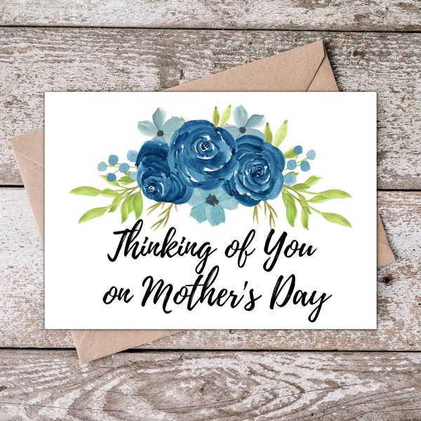 Printable Sympathy Mothers Day Card | Thinking of You on Mother's Day Card | Condolence Card for Bereaved Mom or Loss of Mom BR001