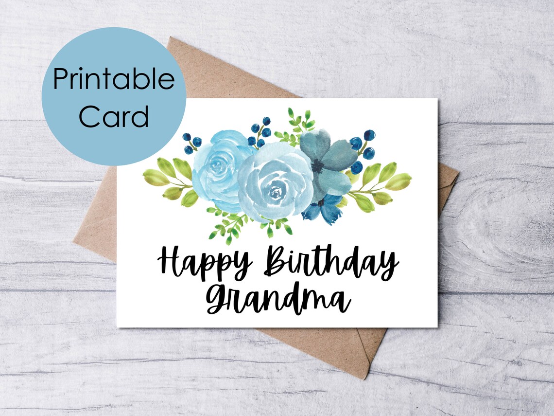 Printable Birthday Card for Grandma, Happy Birthday Grandma Card ...