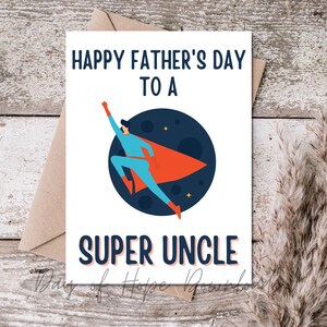 Printable Fathers Day Card for a Super Uncle Happy - Etsy Canada