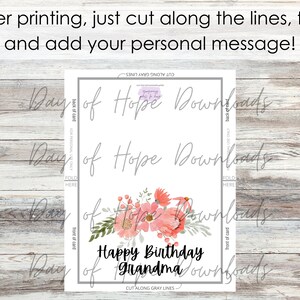 Printable Birthday Card for Grandma, Happy Birthday Grandma Card ...