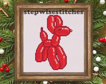 Rotes Ballon Tier Kreuzstichmuster PDF download (Neue Version)