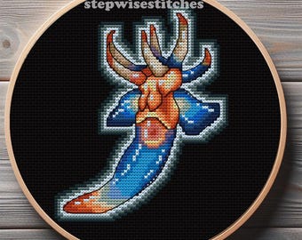 Kreuzstichmuster Sea Angel - PDF-Downloads - 2 Größen von Stickmustern