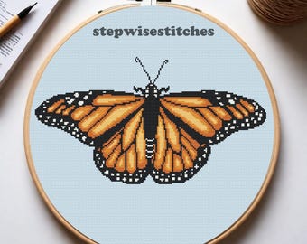 Einfaches Monarchfalter-Kreuzstich-Muster - PDF-Download