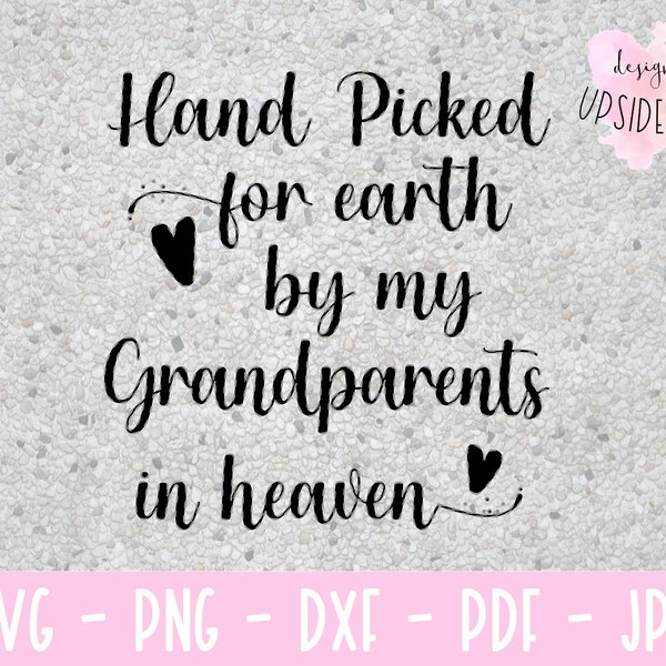 Hand Picked For Earth By My Grandpa In Heaven Pregnancy Announcement After Loss Baby Shower Gift