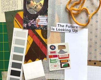 Collage / Junk Journal-benodigdheden - The Future is Looking Up-pakket