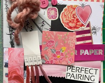 Collage-/junkjournaalbenodigdheden - roze verpakking 1