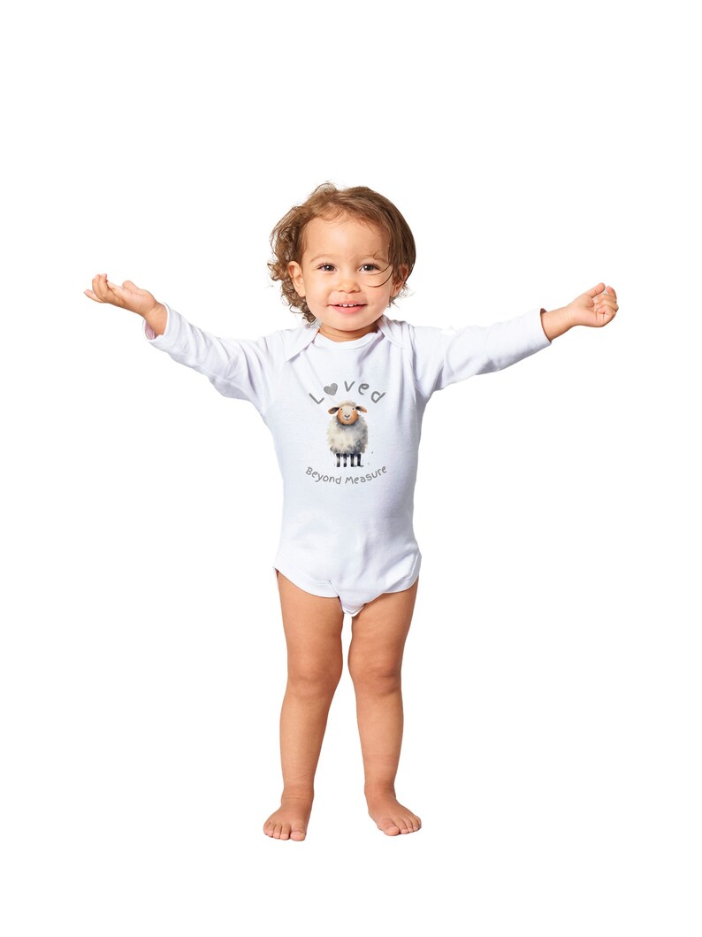 Personalised Name Long Sleeve Bodysuit. Loved Beyond Measure. 100