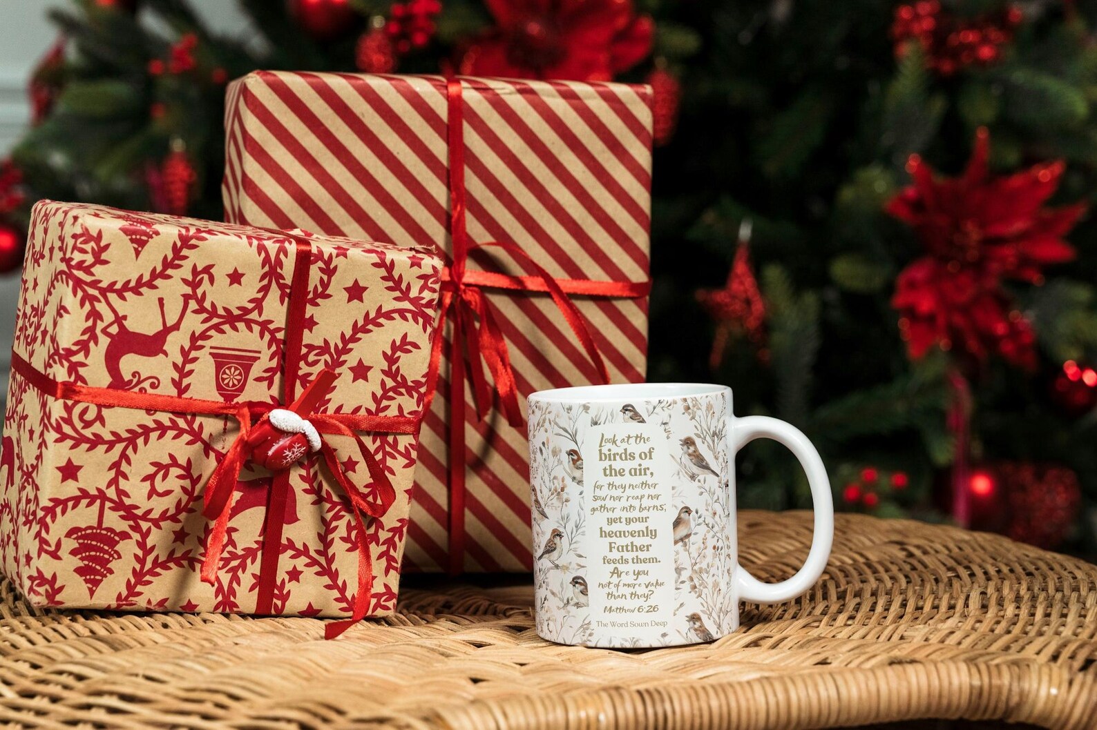 Sparrow Matthew 6v26 Look at the Birds 11oz/ 325ml Ceramic Mug ...