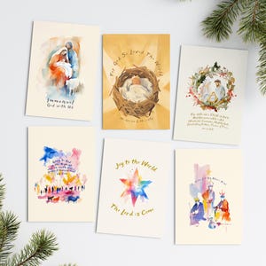 DESCARGA DIGITAL Navidad 6 Set Imprimible Carteles Navideños Tarjetas Imprimibles Immanuel Dios Con Nosotros, Natividad Cristiana Gloria Alegría Paz Arte