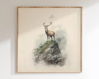 Digitale DOWNLOAD Feet Like the Deer, Hinds Feet, Habakuk 3 v 19, As the Deer, Jesus Faith Print Wall Art Christelijk cadeau profetisch schilderij