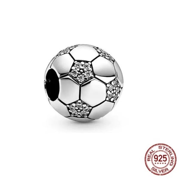 925 Silver Football Charm fits Pandora bracelet