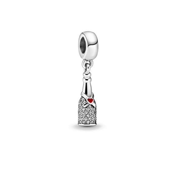 Charm pendentif bouteille de champagne en argent 925 pour bracelet Pandora