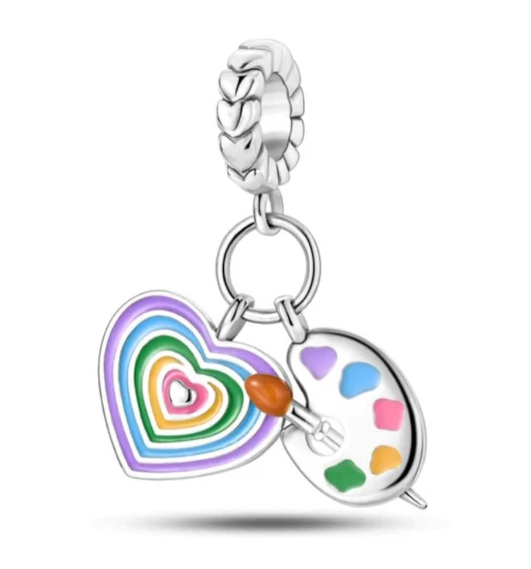 925 Silver Artist Paint Palette Charm Fits Pandora Bracelet Etsy