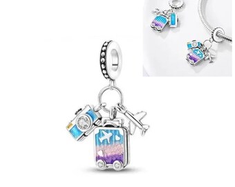 925 Silber Reise Kamera Charm passend für Pandora Armband