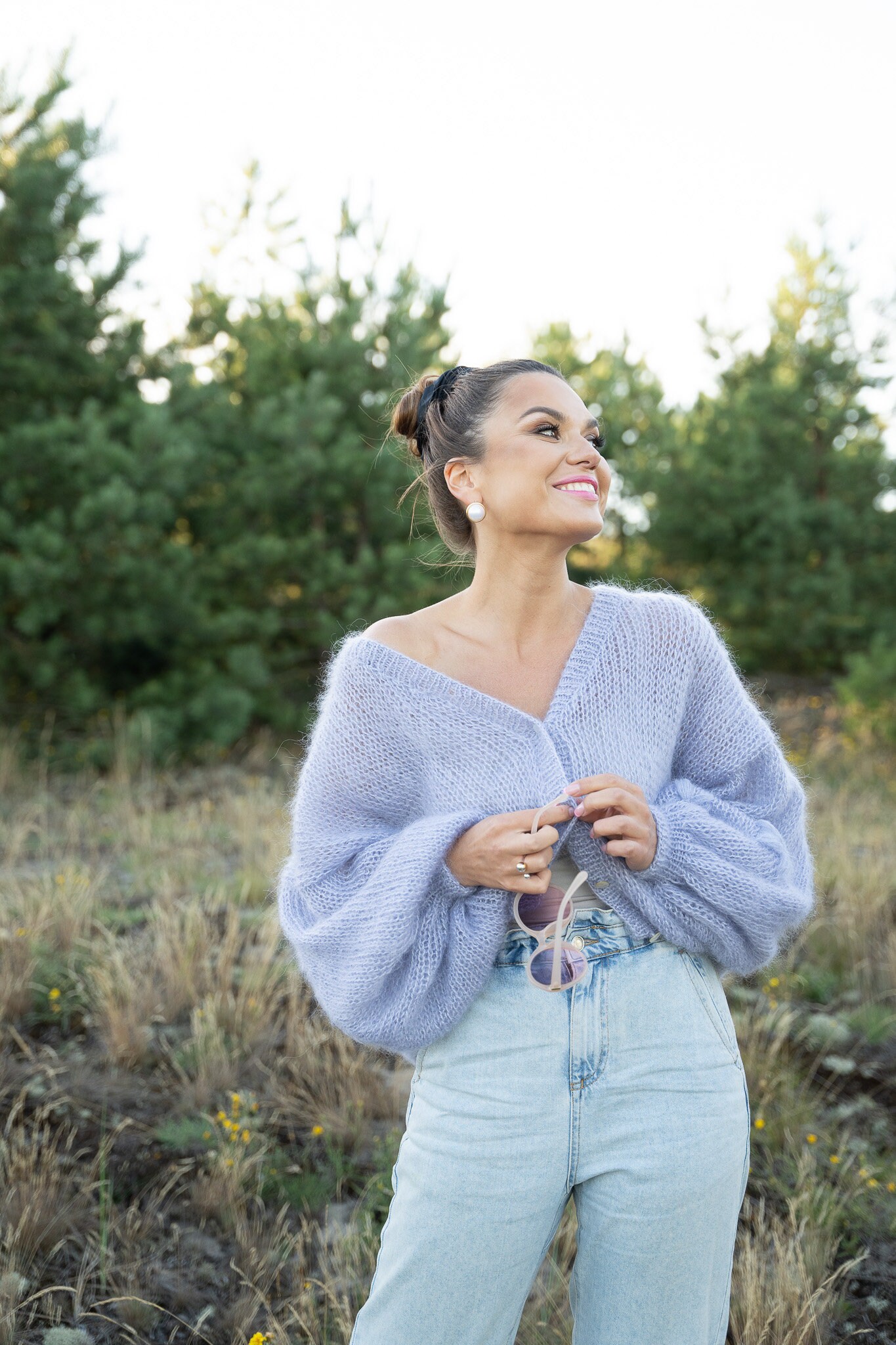 Light blue ladies sweater discount