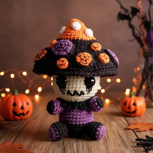 Halloween Crochet Mushroom Amigurumi Pattern: Spooky Character Doll (PDF Pattern)