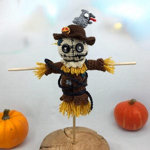 Padrão de crochê de espantalho de Halloween, tutorial em PDF de amigurumi de Halloween