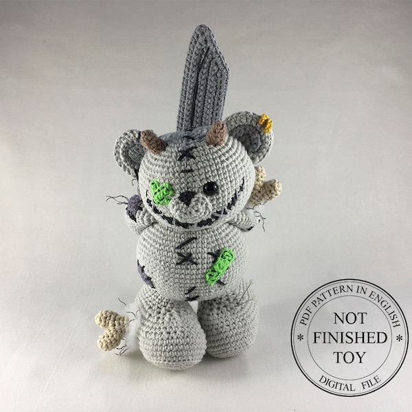 Halloween Teddybär Häkelanleitung, Halloween Amigurumi PDF Anleitung