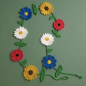 Crochet Wildflower Garland Pattern: DIY Floral Bunting (PDF Downloadable Pattern)