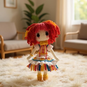 Crochet Pattern Doll Clown Peni, Amigurumi doll clown, DIY doll crochet PDF pattern in English