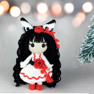 Crochet Pattern Doll Yuki, Amigurumi doll PDF tutorial, DIY doll crochet PDF pattern in English, Cute rochet doll