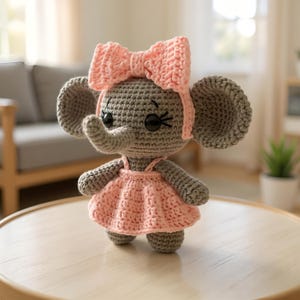 Baby Elephant Crochet Pattern | Amigurumi Elephant Pattern | Safari Animal Crochet Plushie | DIY Crochet Toy | Handmade Gift | Digital