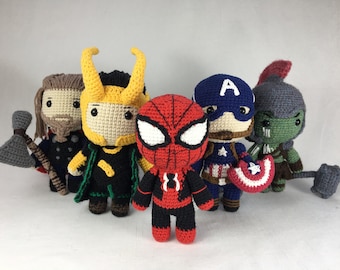 Superhero Doll Crochet Pattern - Set of 5, Amigurumi Superhero, Handmade Heroes