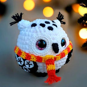 Christmas Snowy Owl Crochet Pattern: Amigurumi Plush (PDF Pattern)