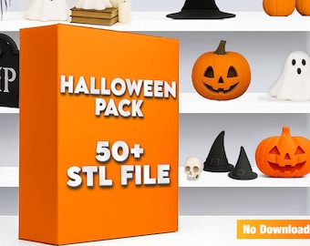 Halloween STL Bundle – 50+   3D Printable Files – Haunted Decor, Ghosts, Pumpkins & More