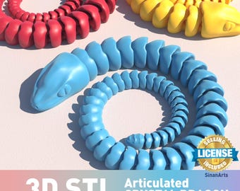 Articulated Python Snake STL File: 3D Print Flexi Wiggle Pet
