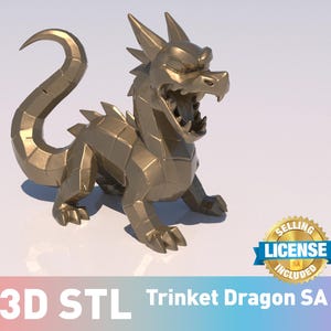 Schmuckstück Drache STL: 3D Druckbare Fantasy Figur (Digitaler Download)