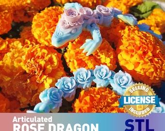File STL Rose Dragon - Nessun supporto - Modello di stampa 3D articolato