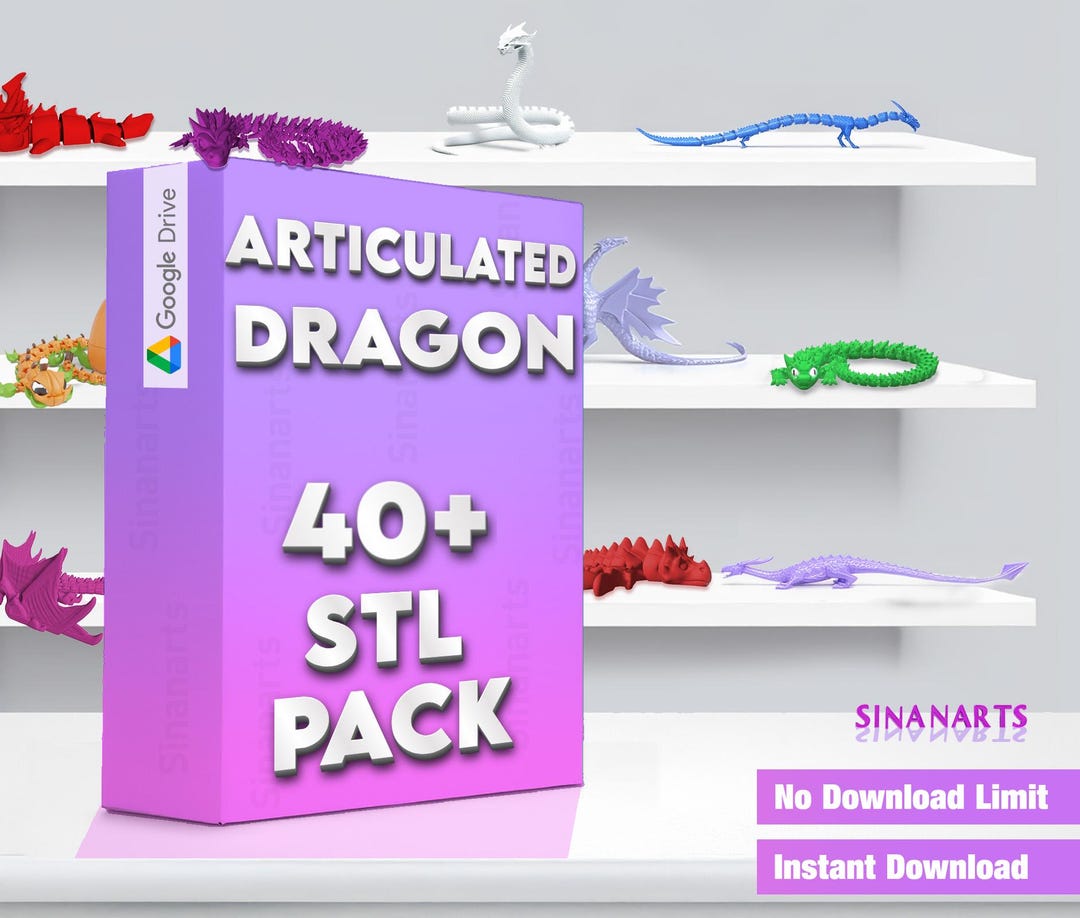 Articulated Dragon STL Pack: 40+ Flexi Dragon 3D Print Files - Etsy