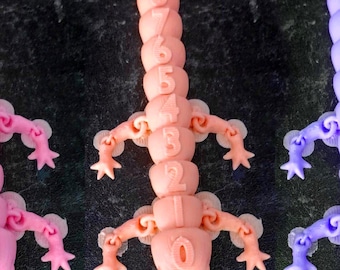 Articulated Numeral Dragon STL File: 3D Printable Montessori Math Toy (Digital Download