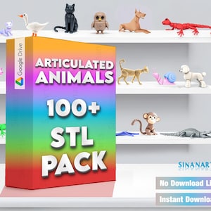 100+ Articulated Animal STL Pack: 3D Printing Models (Digital Download)