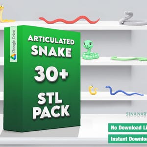 Articulated Snake 3D Model STL Pack: 30+ Fantasy & Realistic Designs (Digital Download)