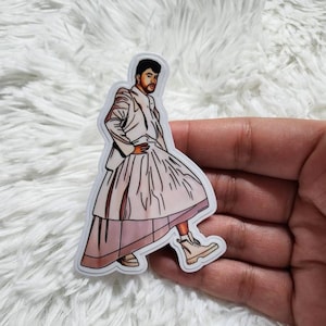 Bad Bunny stickers, Verano sin ti, Bad bunny sticker, bad bunny waterproof sticker, traje Conejo blanco, dress