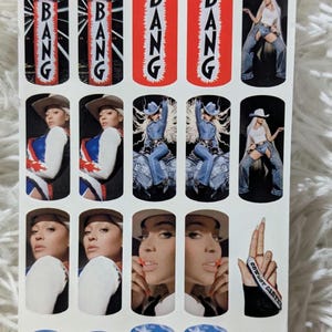 Beyonce Carter tour Nail Waterslide decal Nail Art / Queen bee Art / Arte para Uñas / Waterdecals