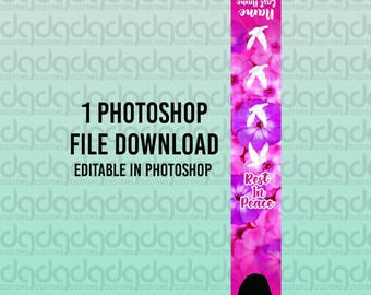 PSD File Download /Photoshop file / Memorial Ribbon / RIP Ribbon / Rest in Peace / In Memory Of / Vigil Ribbon / Sublimation Ribbon Template