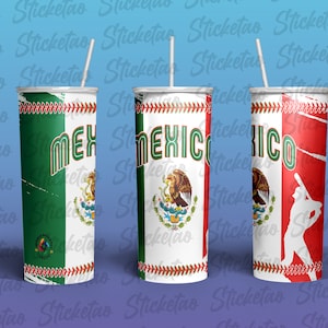 PNG & PDF File Download / 20oz skinny tumbler / sublimation tumbler / pelota de mexico / Equipo Pelota Clasico de mexico