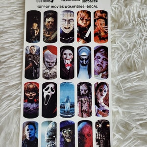 Horror movies Nail Water decal / Waterslide / Nail Art / Scary Nail Decal / Halloween art