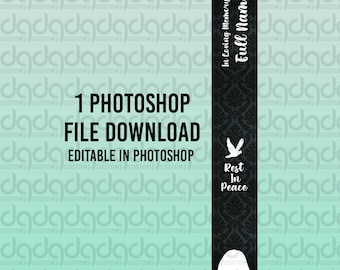 PSD File Download /Photoshop file / Memorial Ribbon / RIP Ribbon / Rest in Peace / In Memory Of / Vigil Ribbon / Sublimation Ribbon Template
