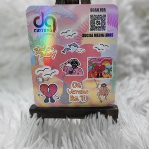 Bad Bunny mini stickers, Verano sin ti, Bad bunny sticker, Holographic sticker, bad bunny waterproof sticker, mini stickers