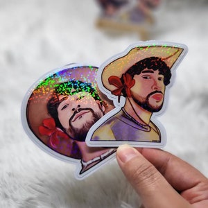 Bad Bunny, Verano sin ti, Bad bunny sticker, Holographic sticker, tumbler sticker, bad bunny waterproof sticker, vinyl sticker bad bunny
