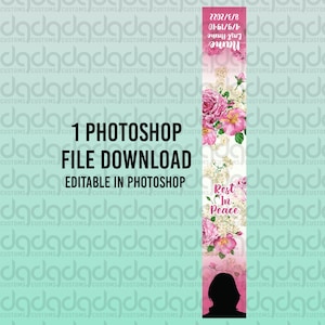 PSD File Download /Photoshop file / Memorial Ribbon / RIP Ribbon / Rest in Peace / In Memory Of / Vigil Ribbon / Sublimation Ribbon Template