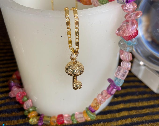 Vintage Golden MUSHROOM PENDANTS