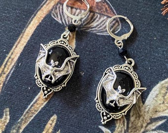 GOTHIC BAT Drop EARRINGS