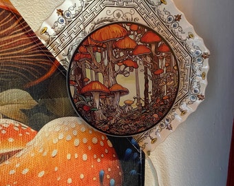 Mushrooms Magic APRON and Matching Sun CATCHER SET